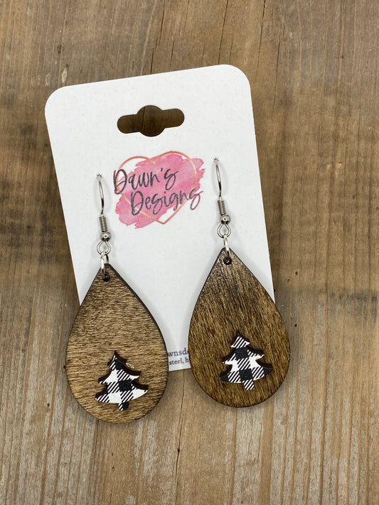 Acrylic Tree Teardrop Dangle