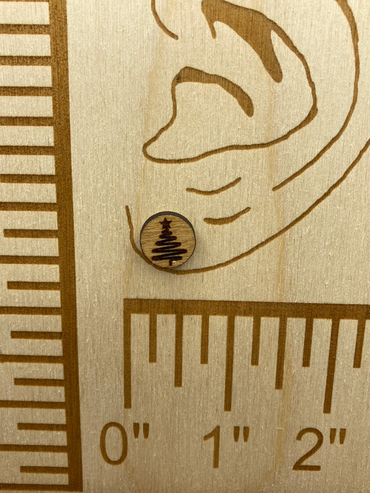 Swirl Christmas Tree Stud