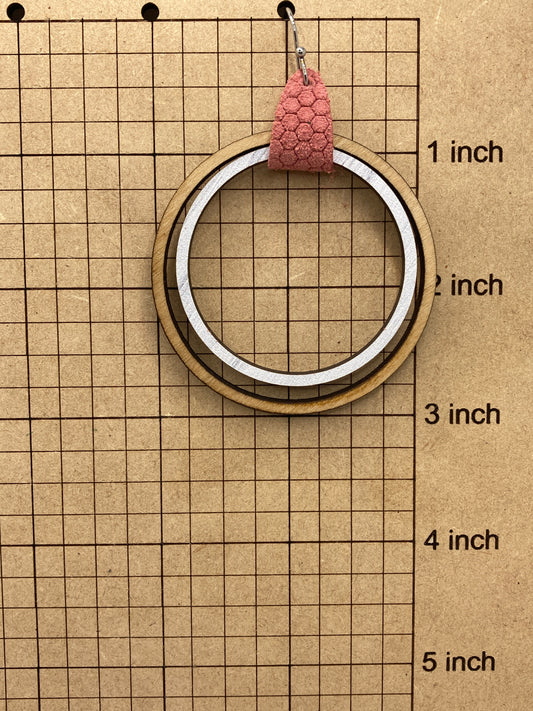 Pink White and Stain Nesting Dangle