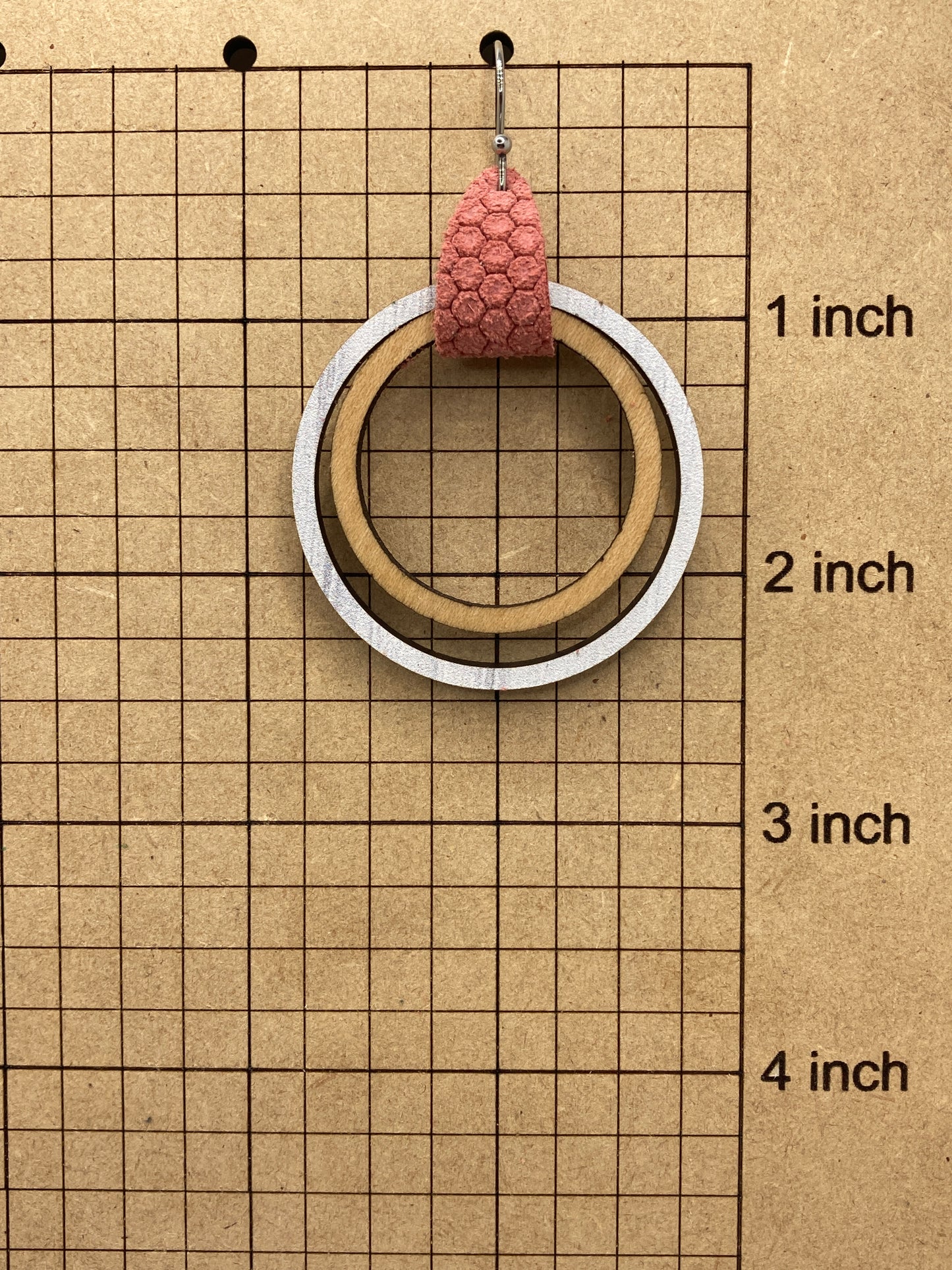 Pink White and Stain Nesting Dangle