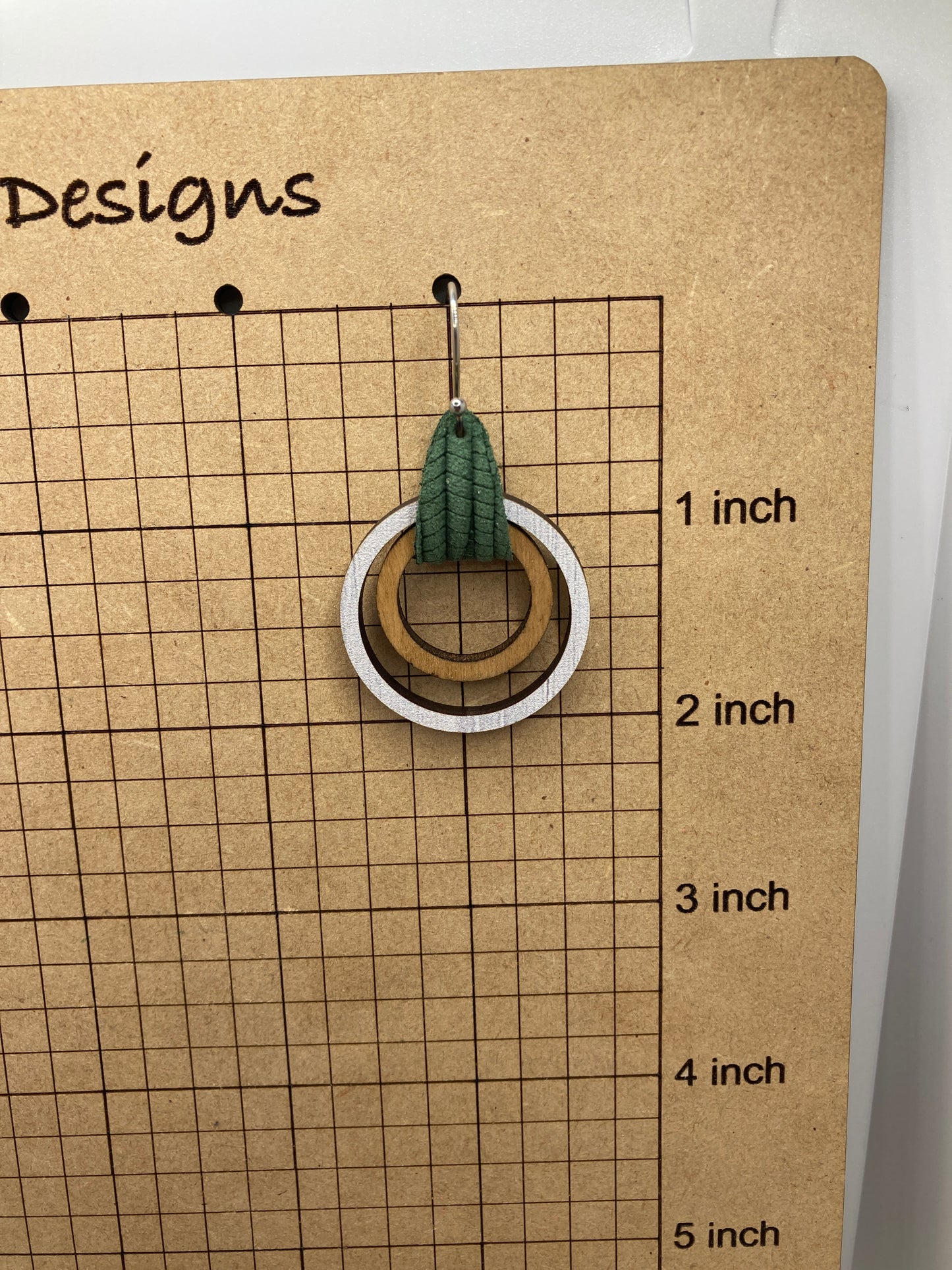 Green White and Stain Nesting Dangle