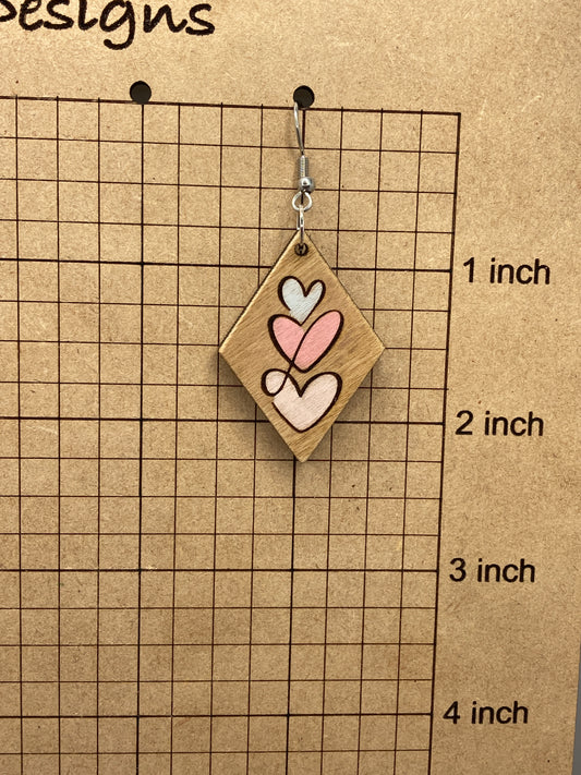 Diamond Stack Hearts Dangle