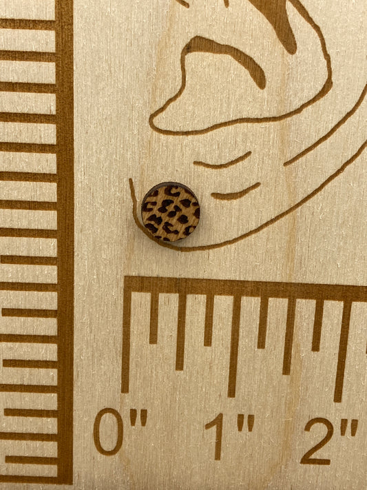 Leopard Circle Stud
