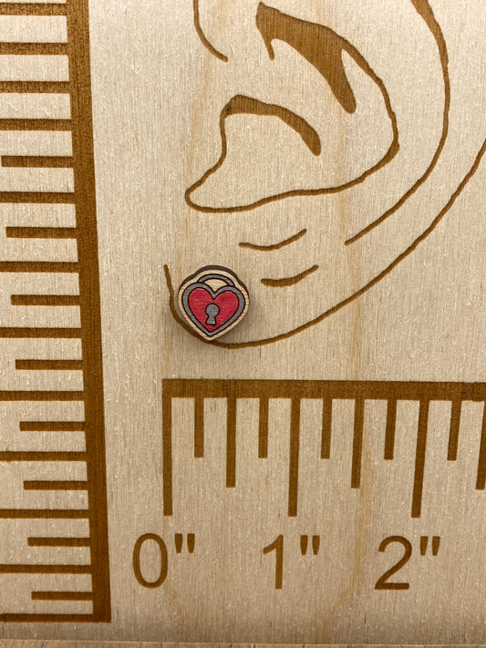 Heart Lock and Key Stud