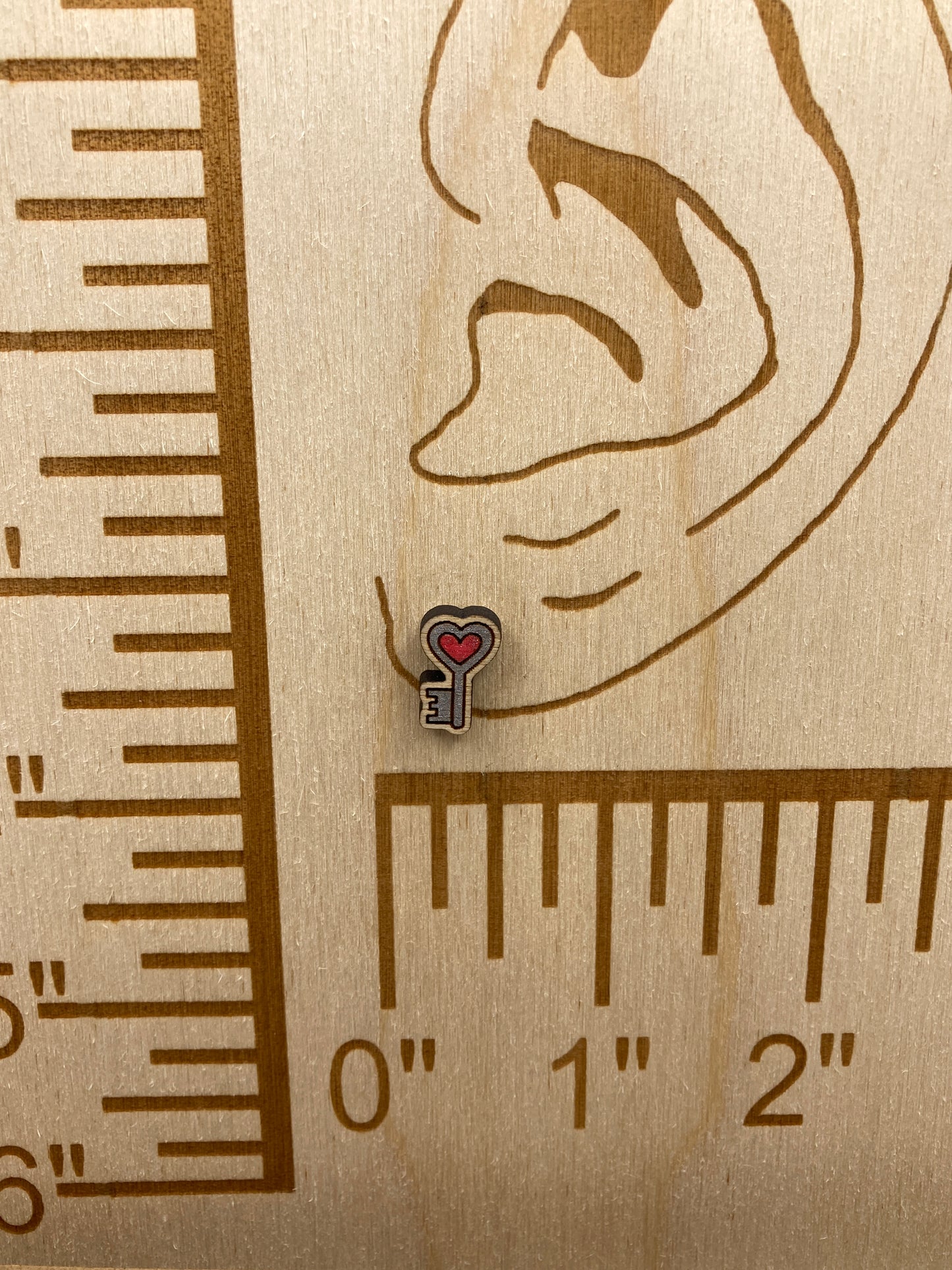 Heart Lock and Key Stud