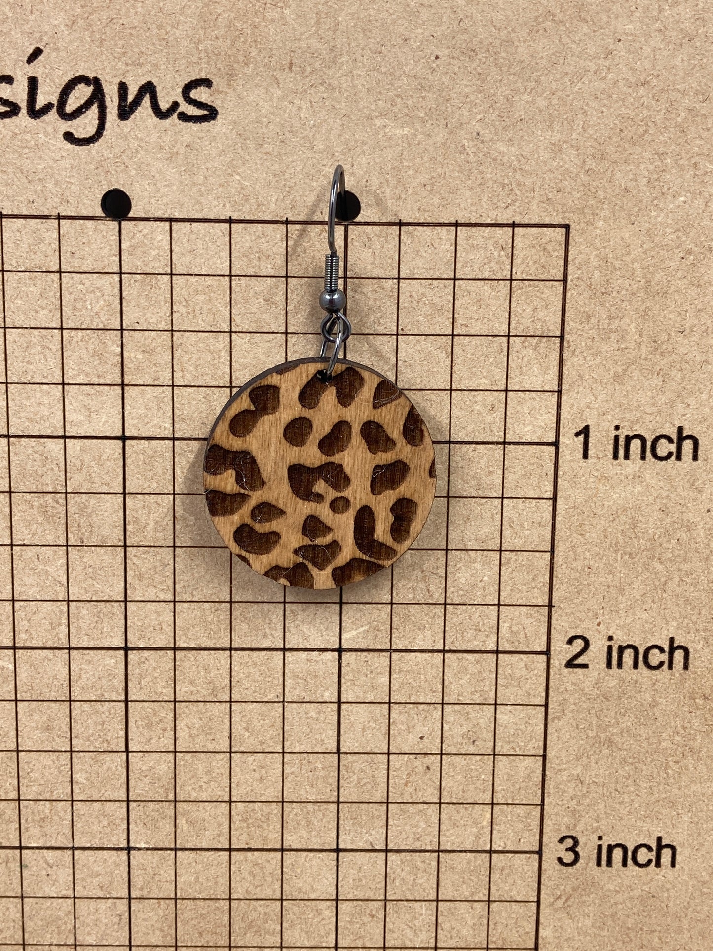 Leopard Circle Dangle