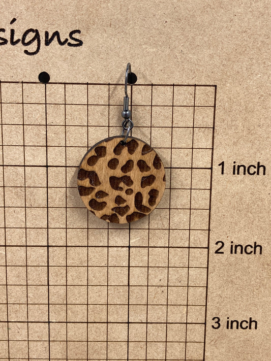 Leopard Circle Dangle