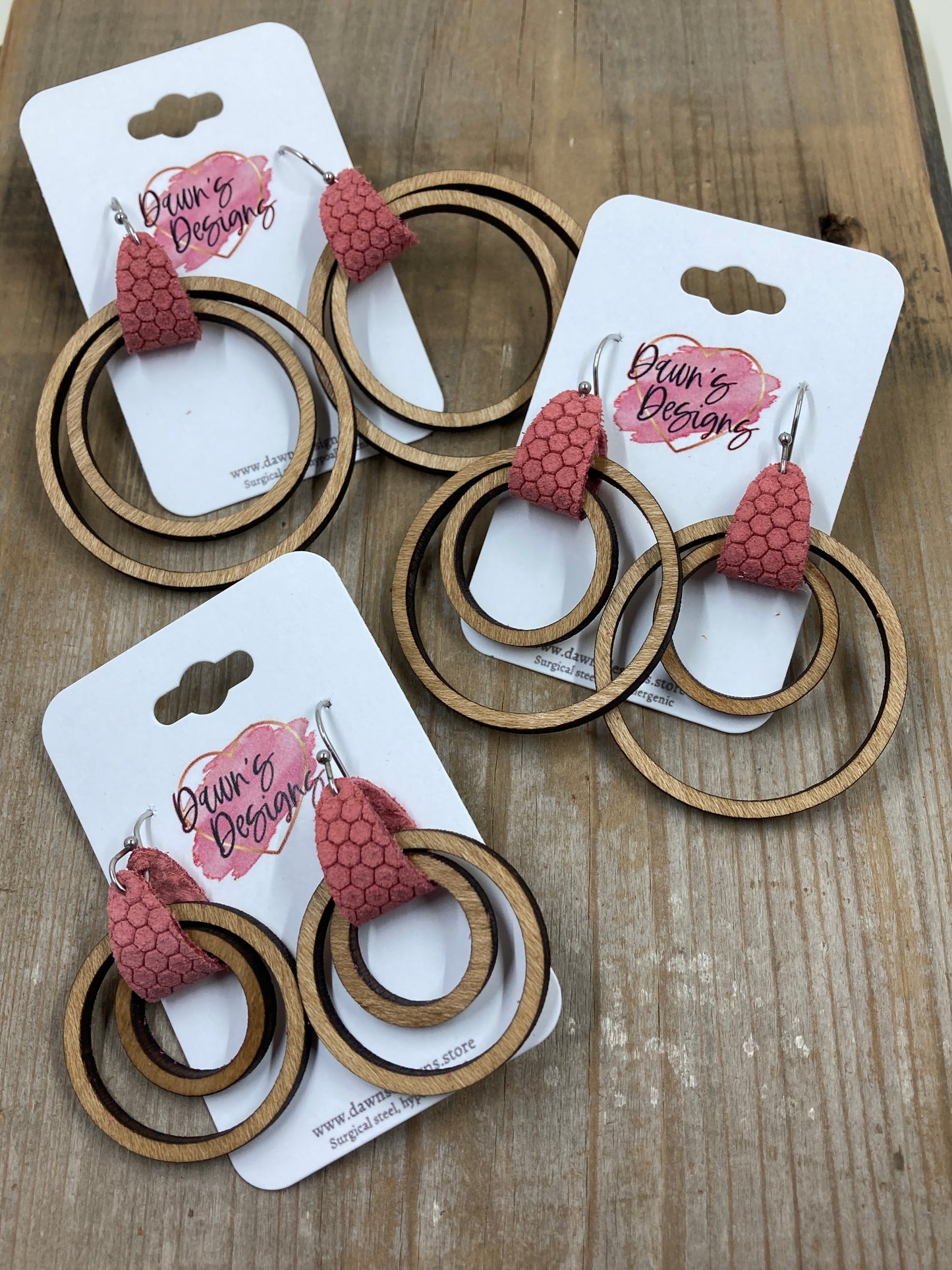 Pink Stain Nesting Dangle