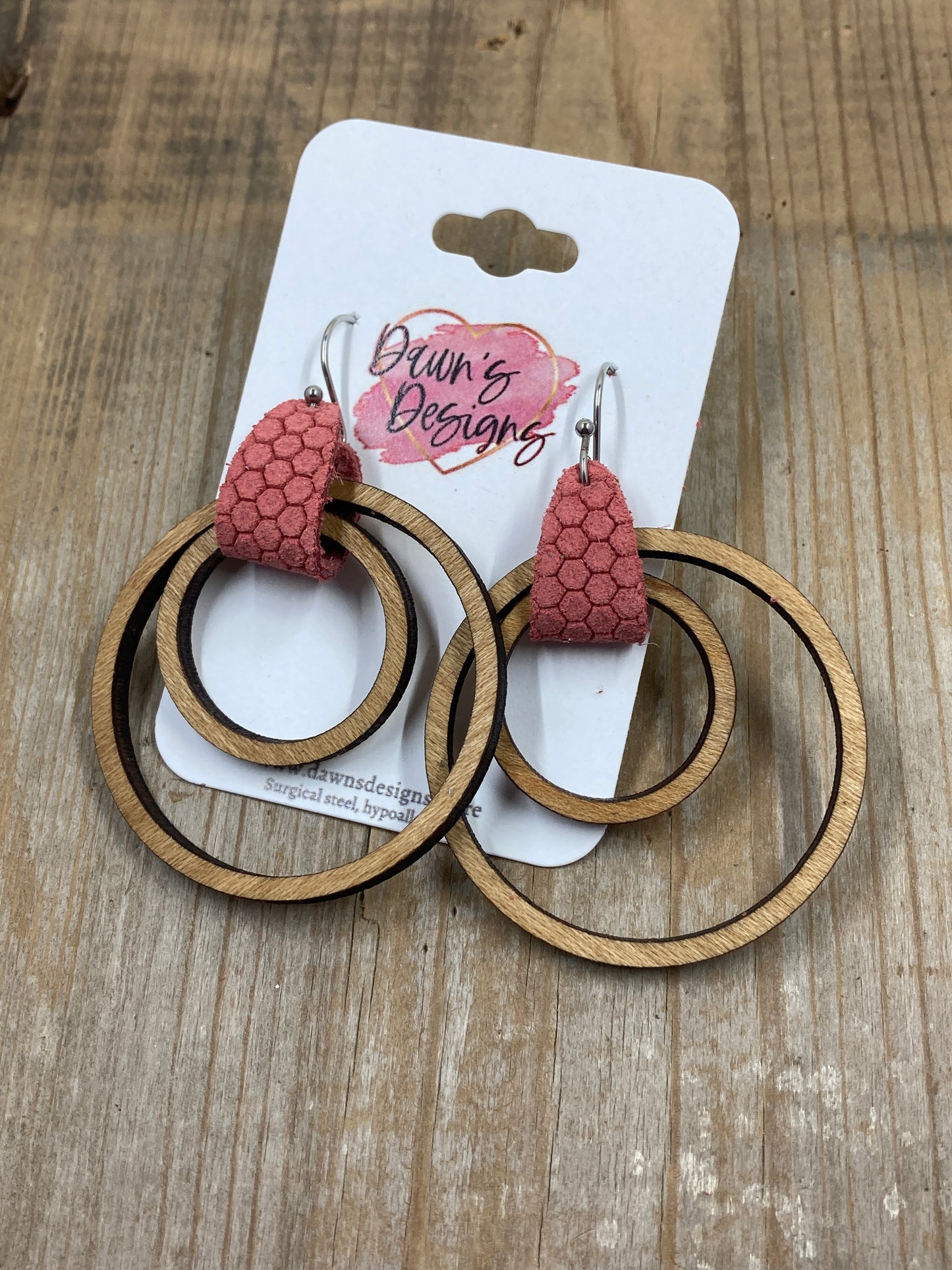 Pink Stain Nesting Dangle