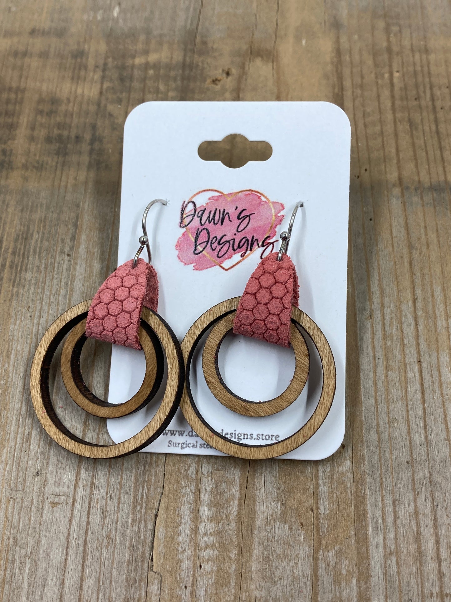 Pink Stain Nesting Dangle
