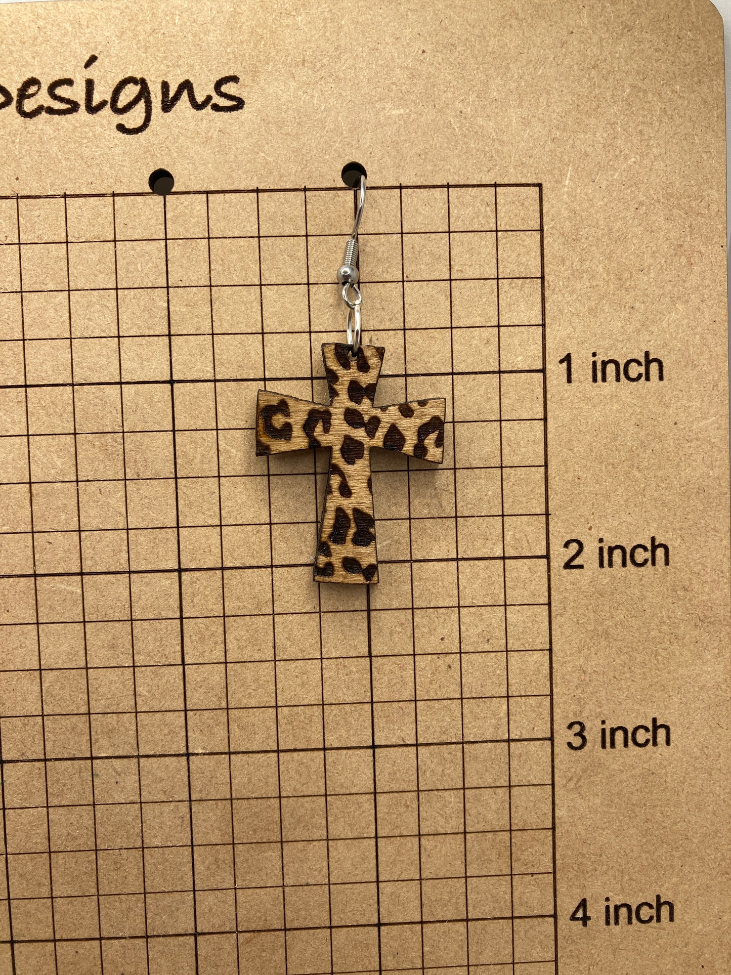 Leopard Cross Dangle