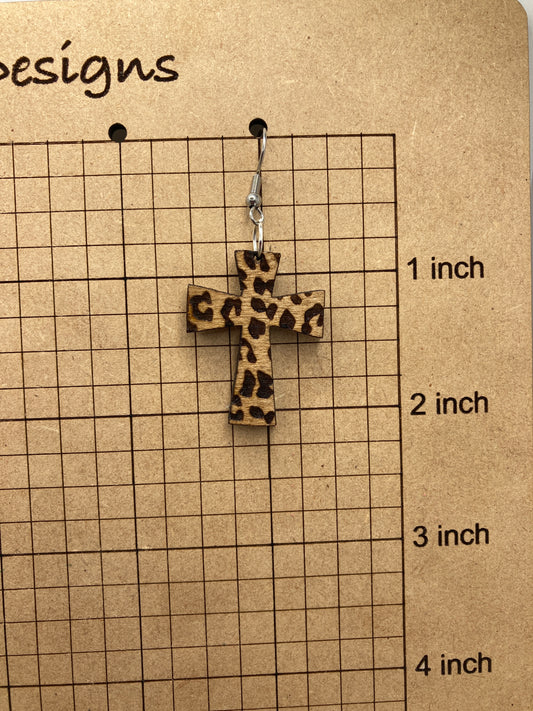Leopard Cross Dangle