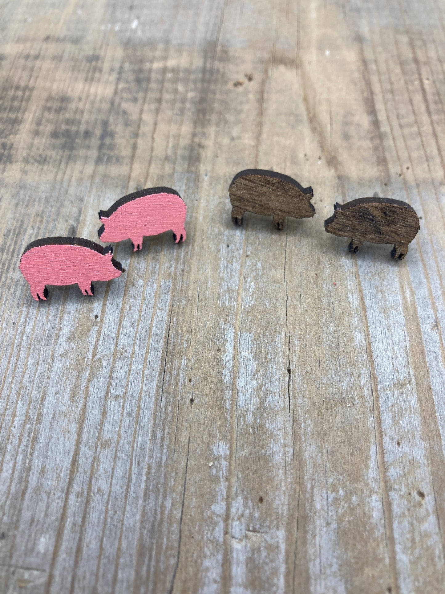 Pig Silhouette Stud