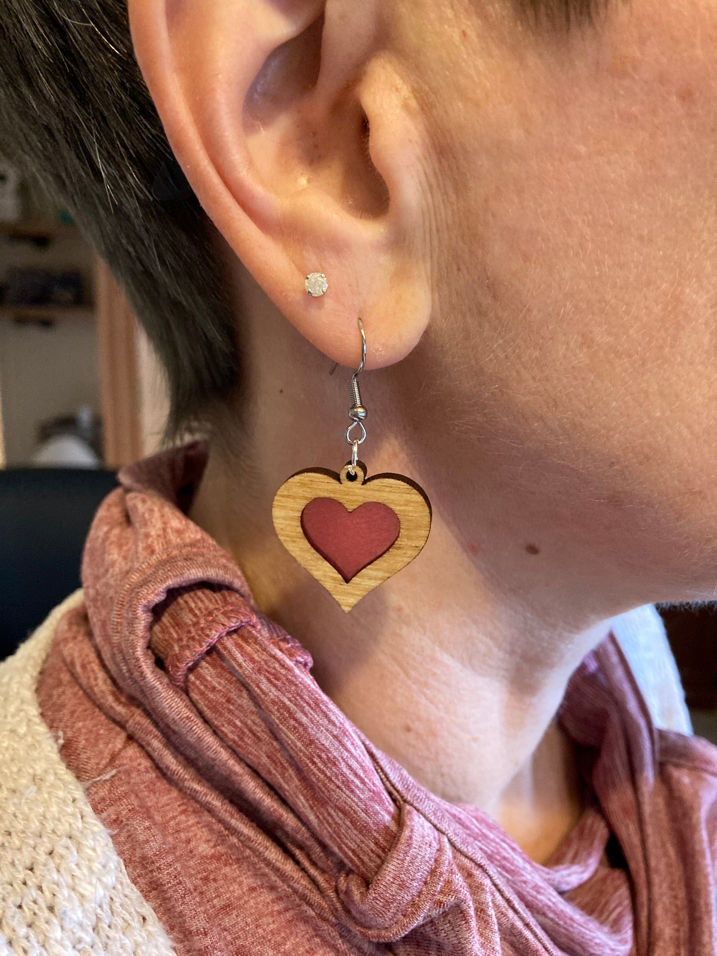 Resin Filled Heart Dangle