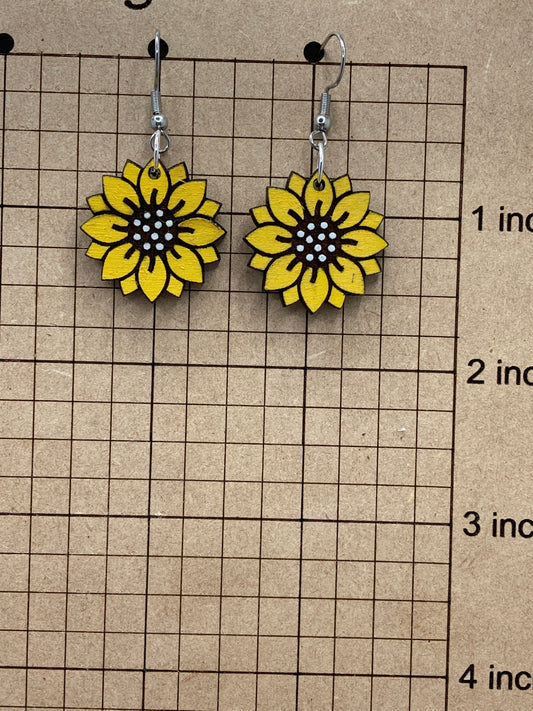 Sunflower Hand Drawn Dangle