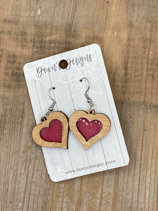 Resin Filled Heart Dangle