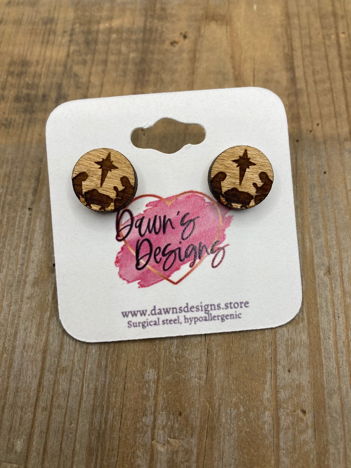 Nativity Silhouette Stud