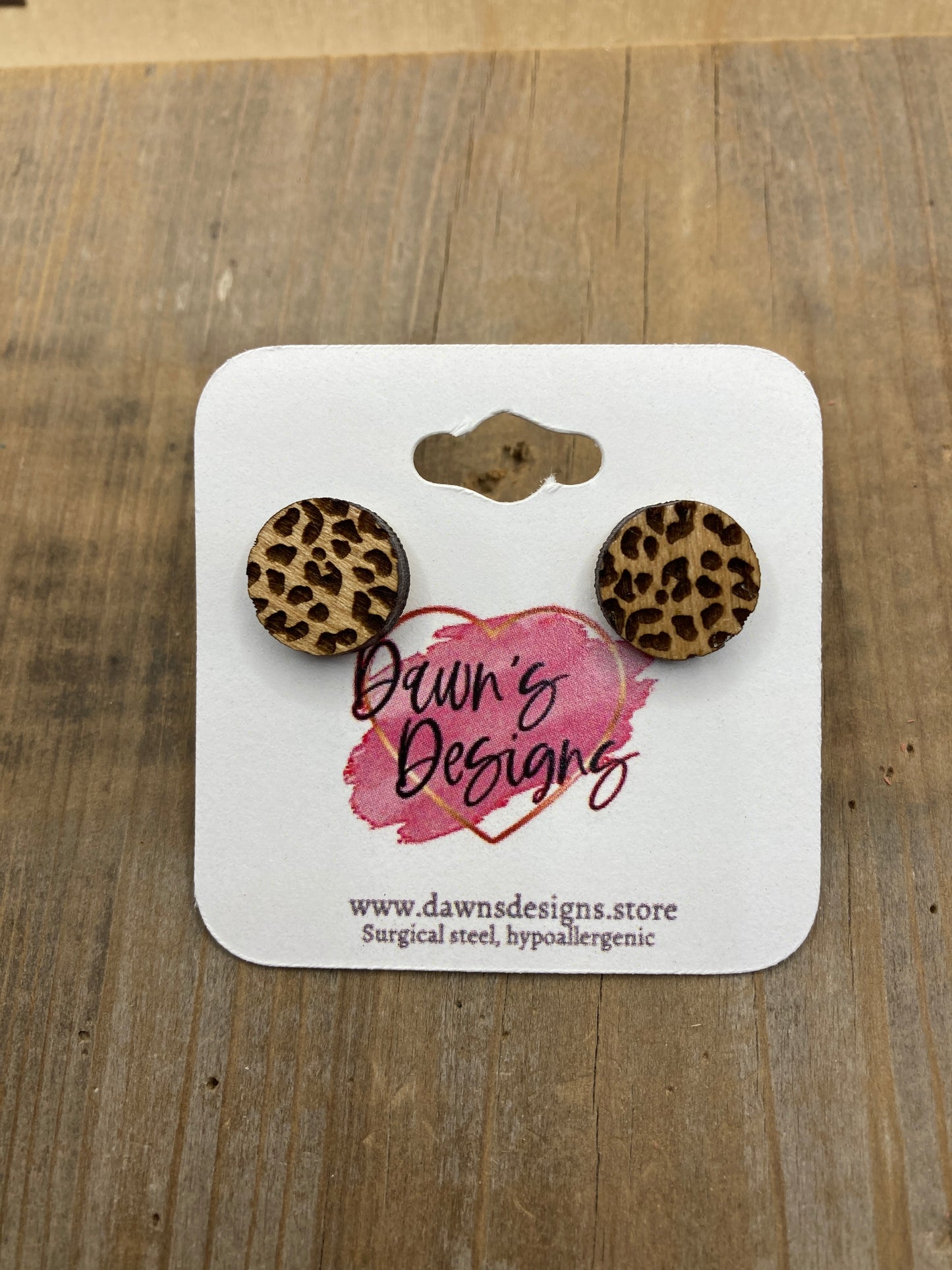 Leopard Circle Stud