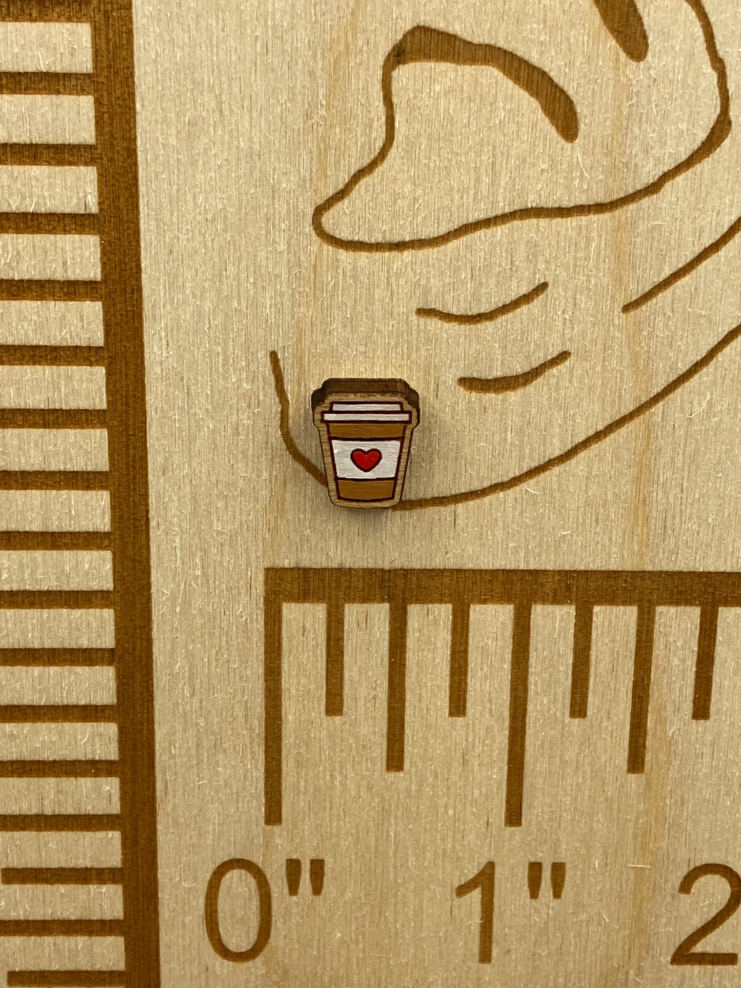 Heart Coffee Cup Stud