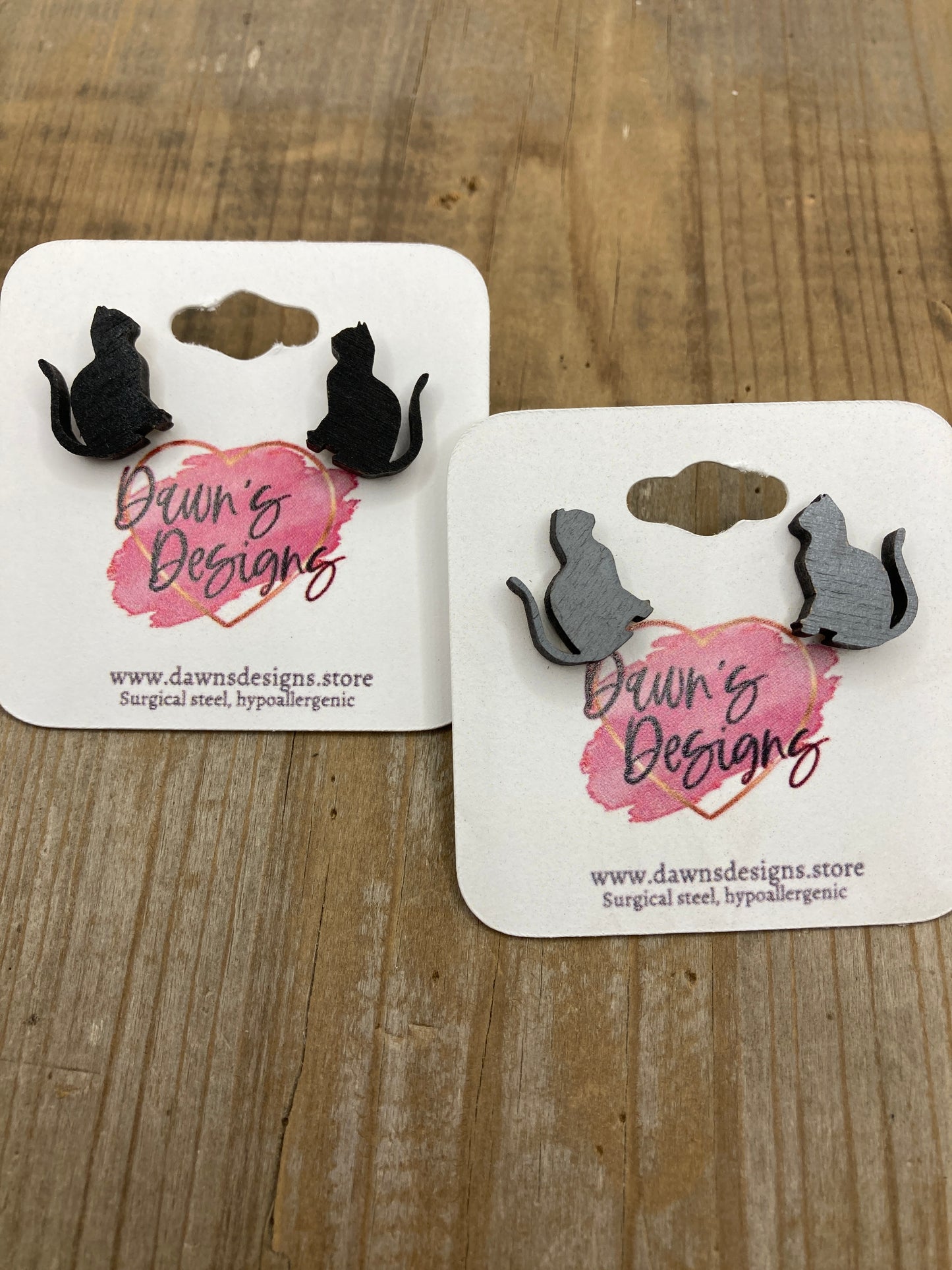 Cat Silhouette Stud