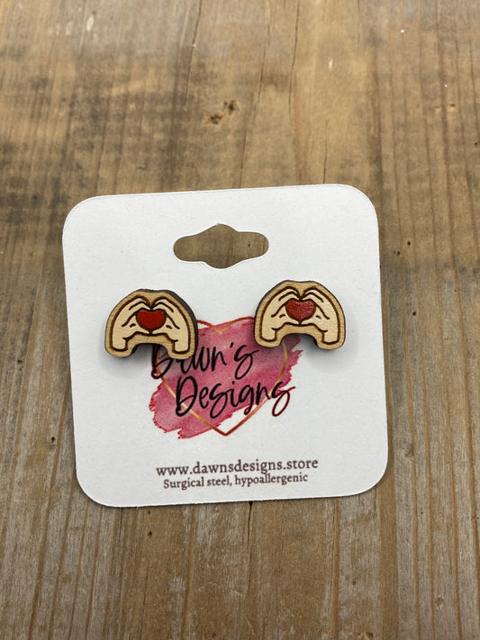 Heart Hands Stud