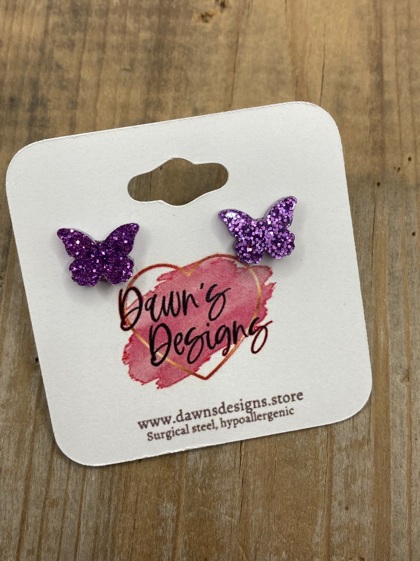 Glitter Butterfly Stud