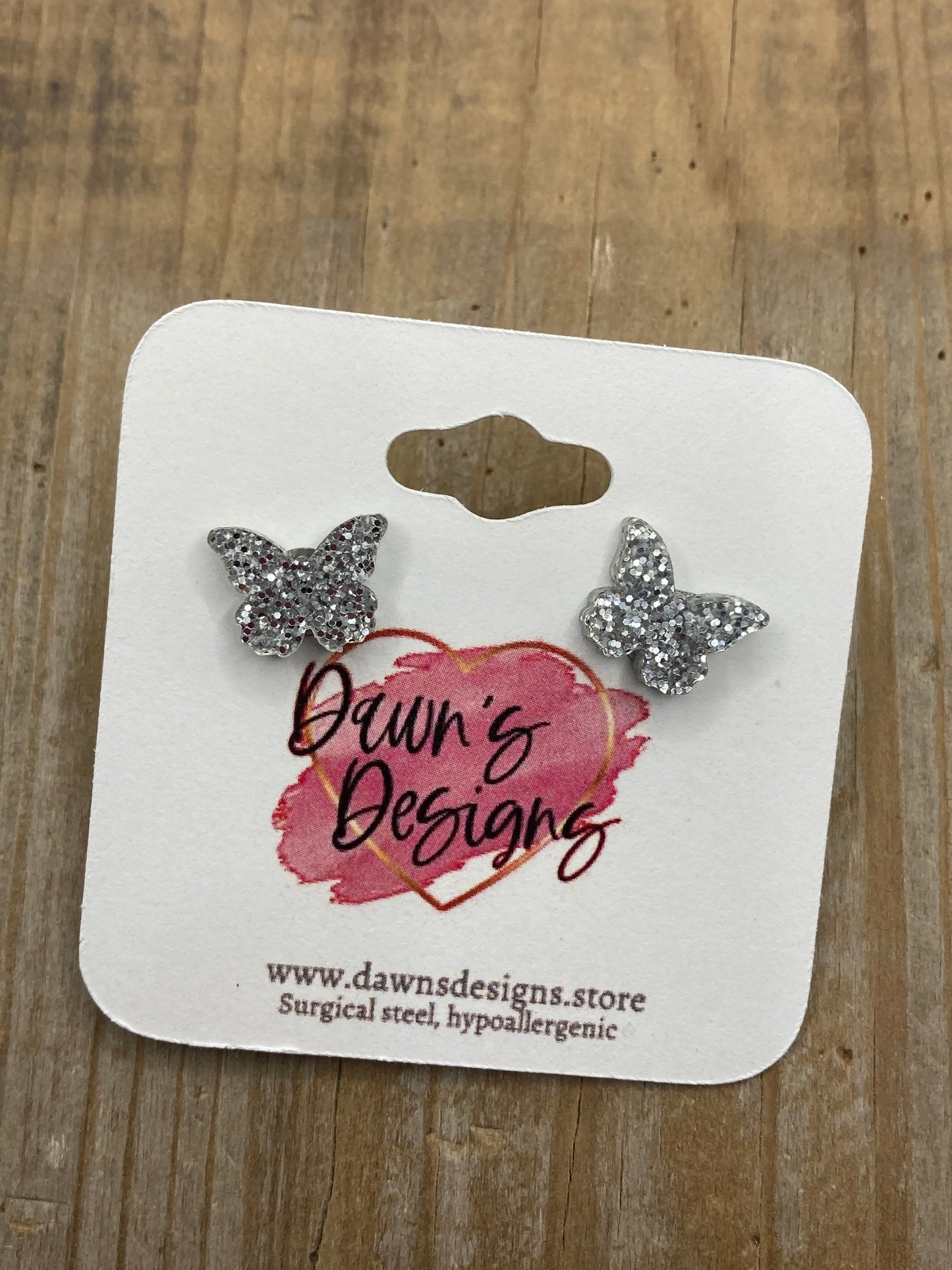 Glitter Butterfly Stud