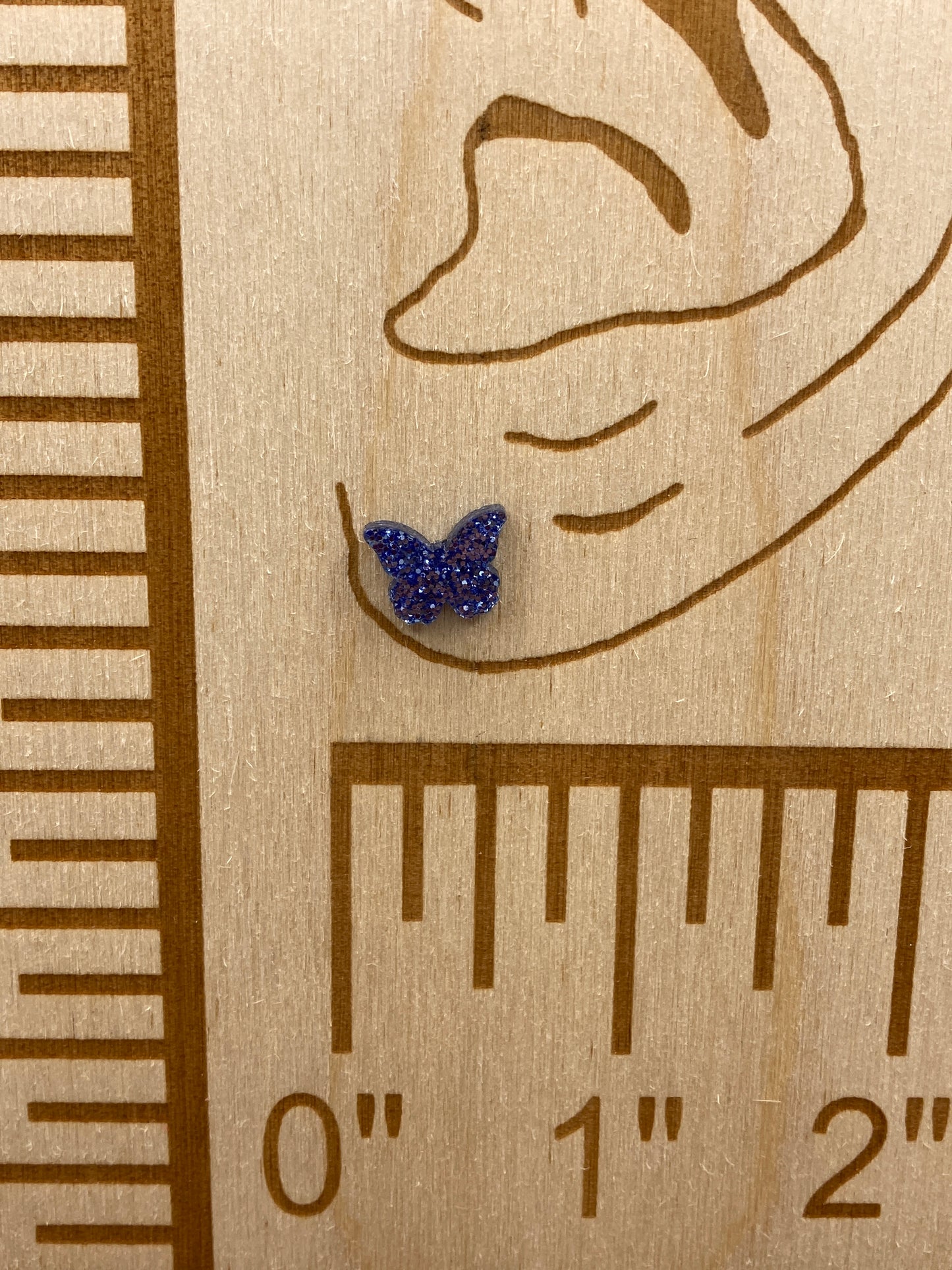 Glitter Butterfly Stud