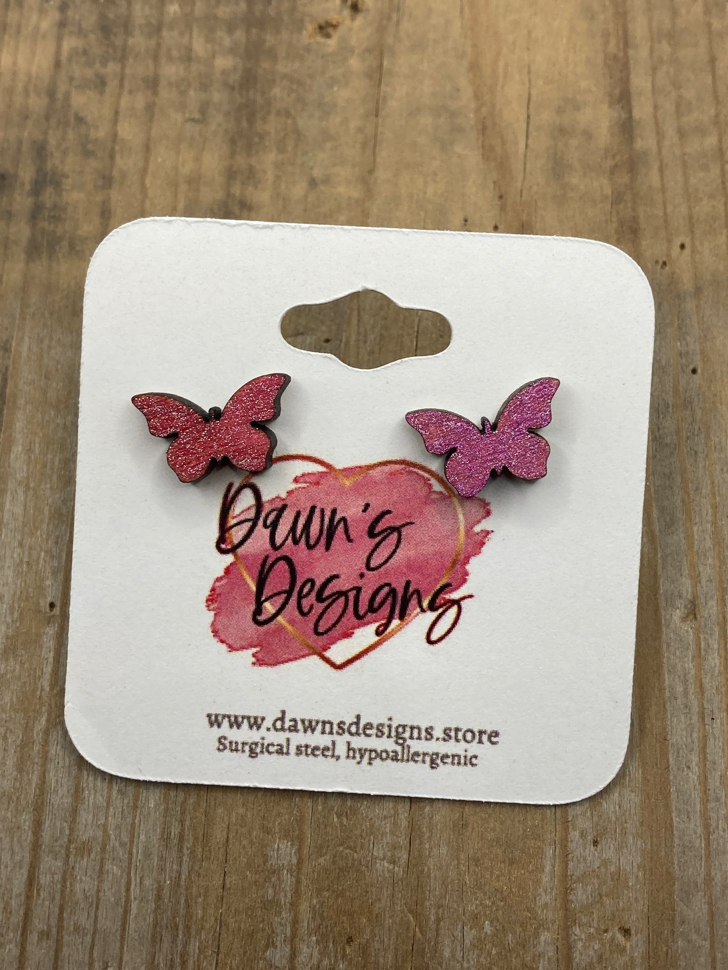 Notched Wing Butterfly Stud