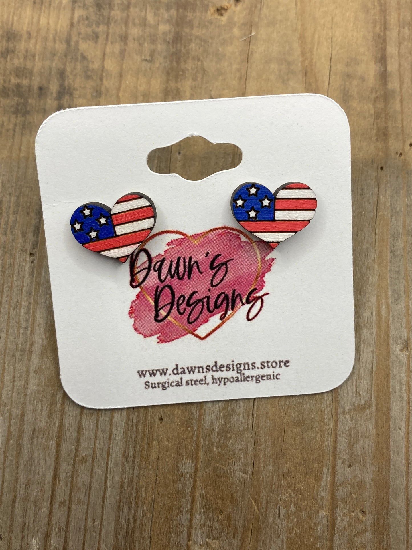 Heart Shaped Flag Stud