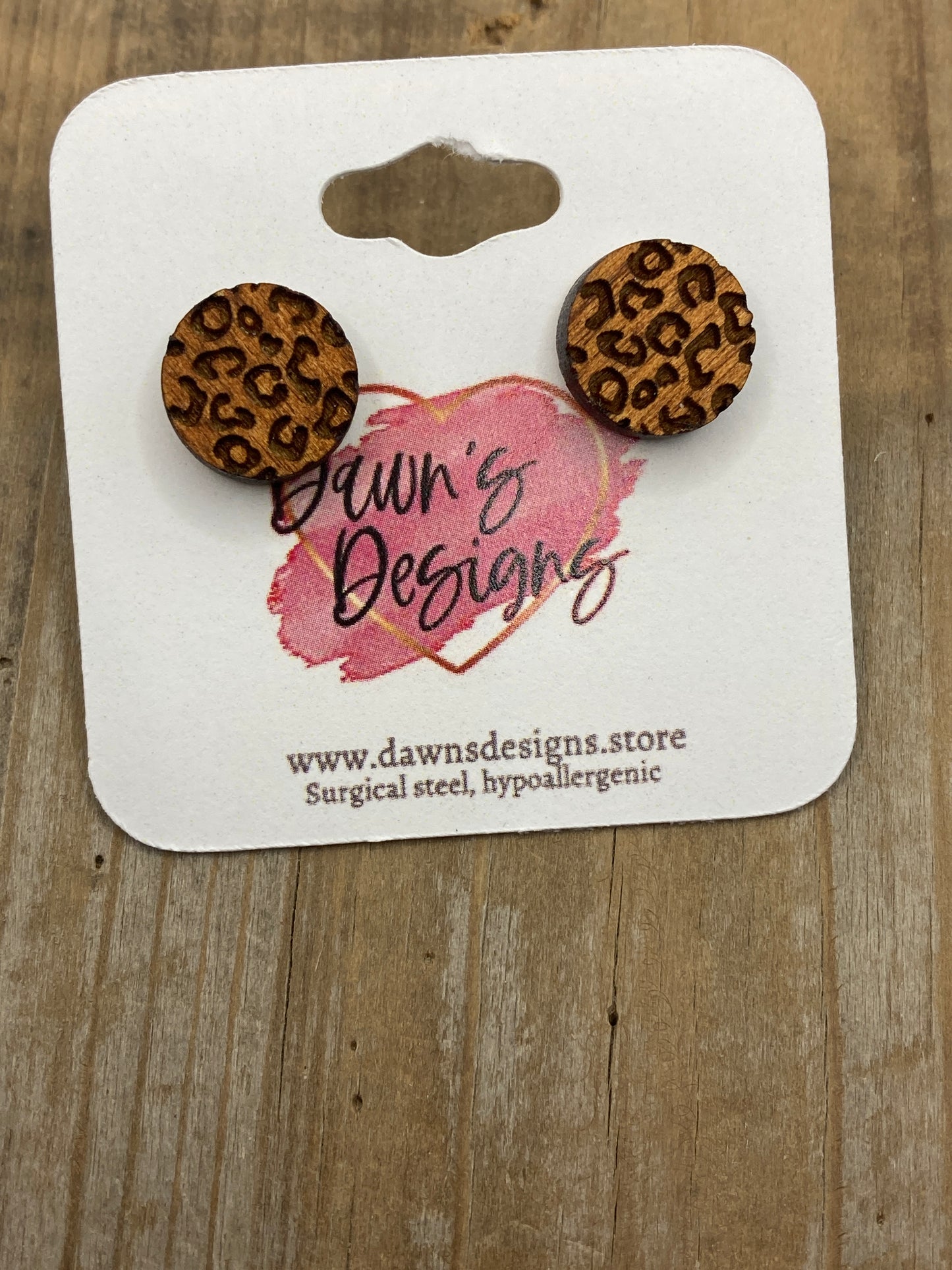 Leopard Circle Stud