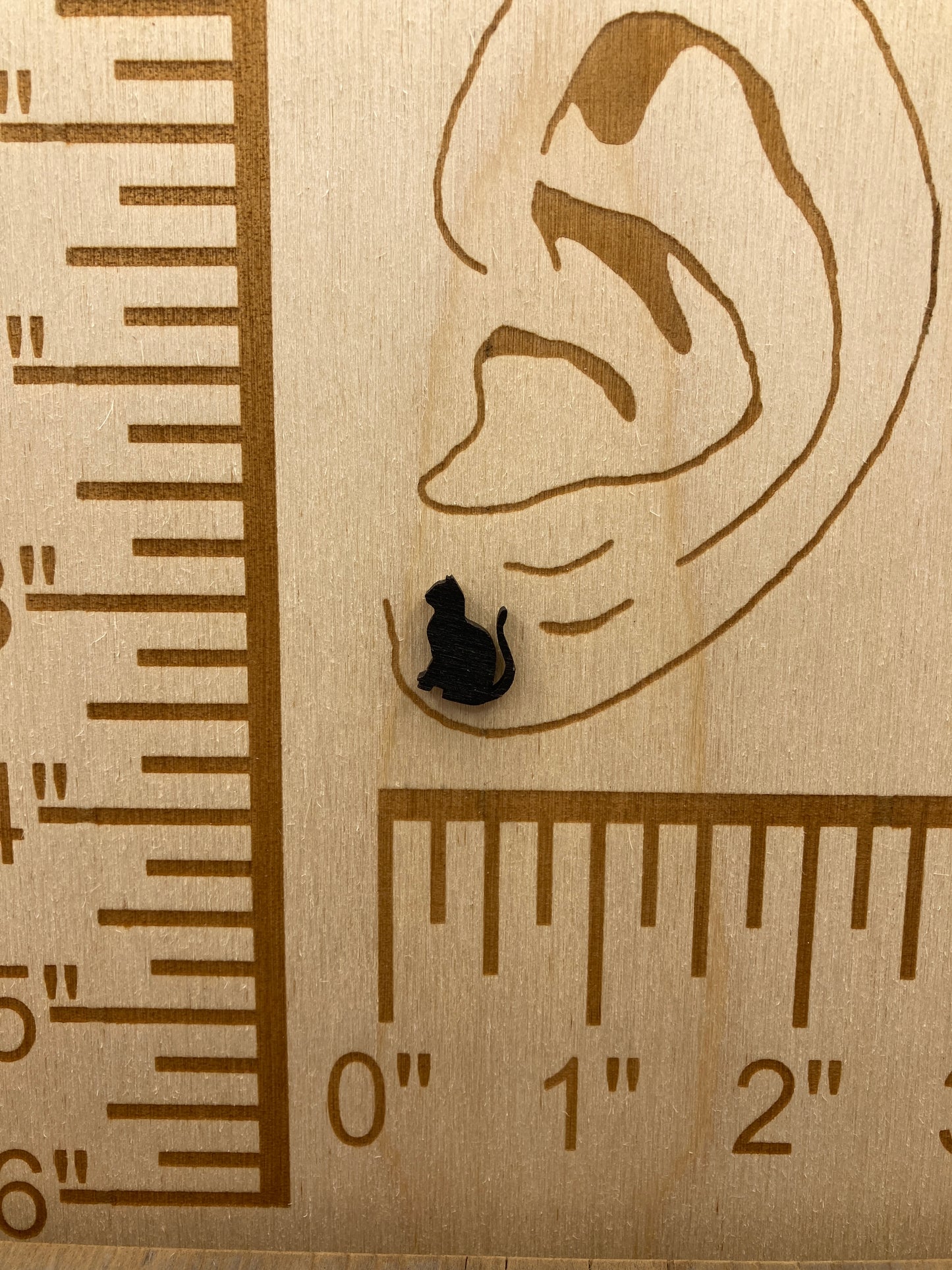 Cat Silhouette Stud