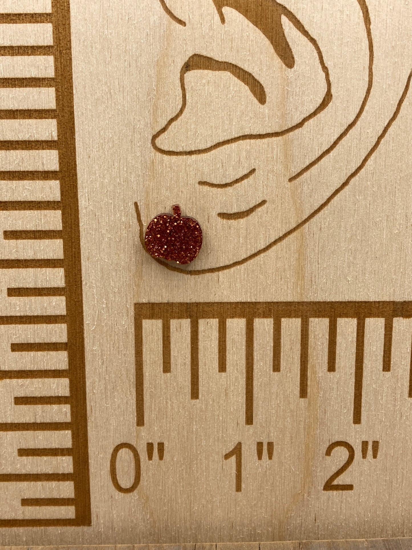 Glitter Acrylic Pumpkin Stud