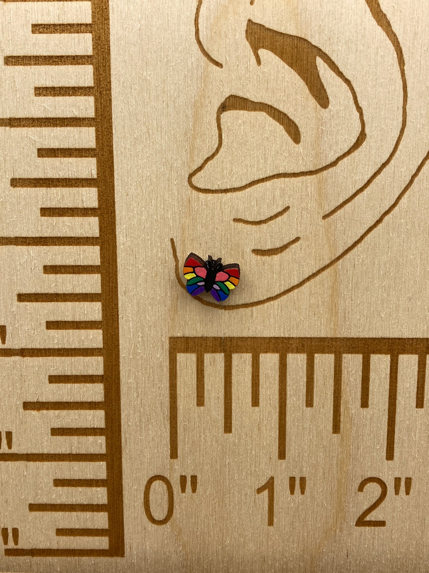 Stained Glass Butterfly Stud