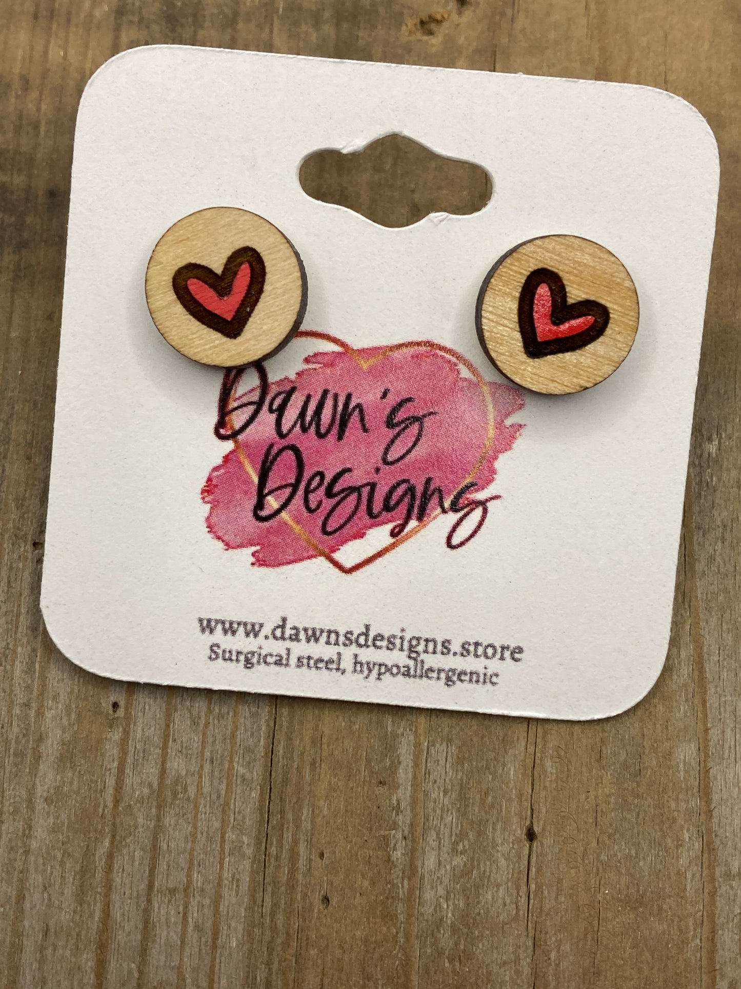 Hand Drawn Heart Stud