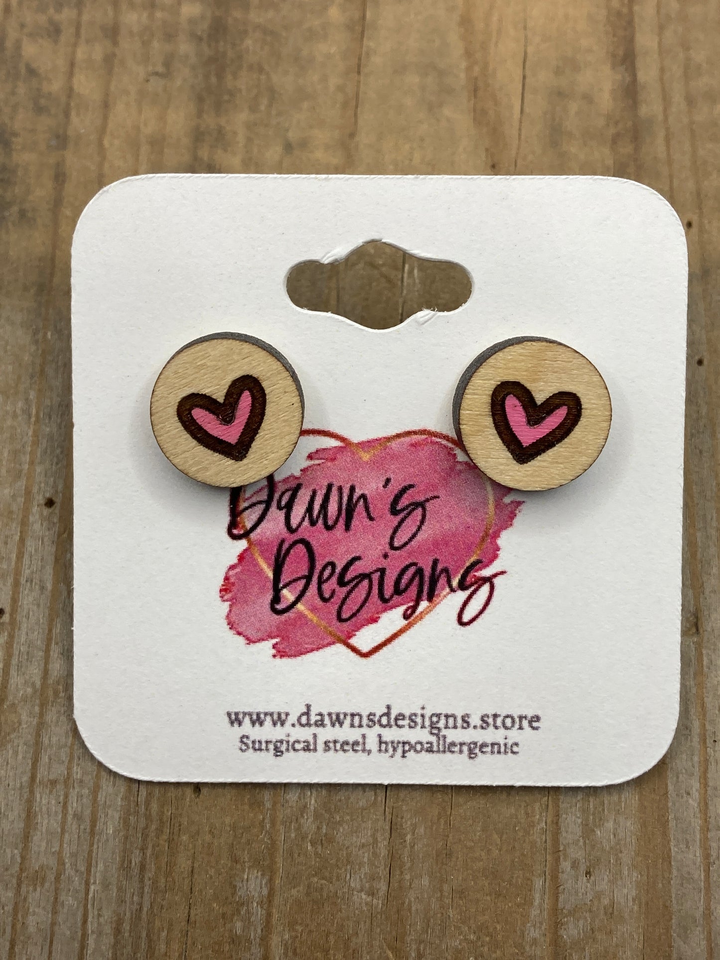 Hand Drawn Heart Stud