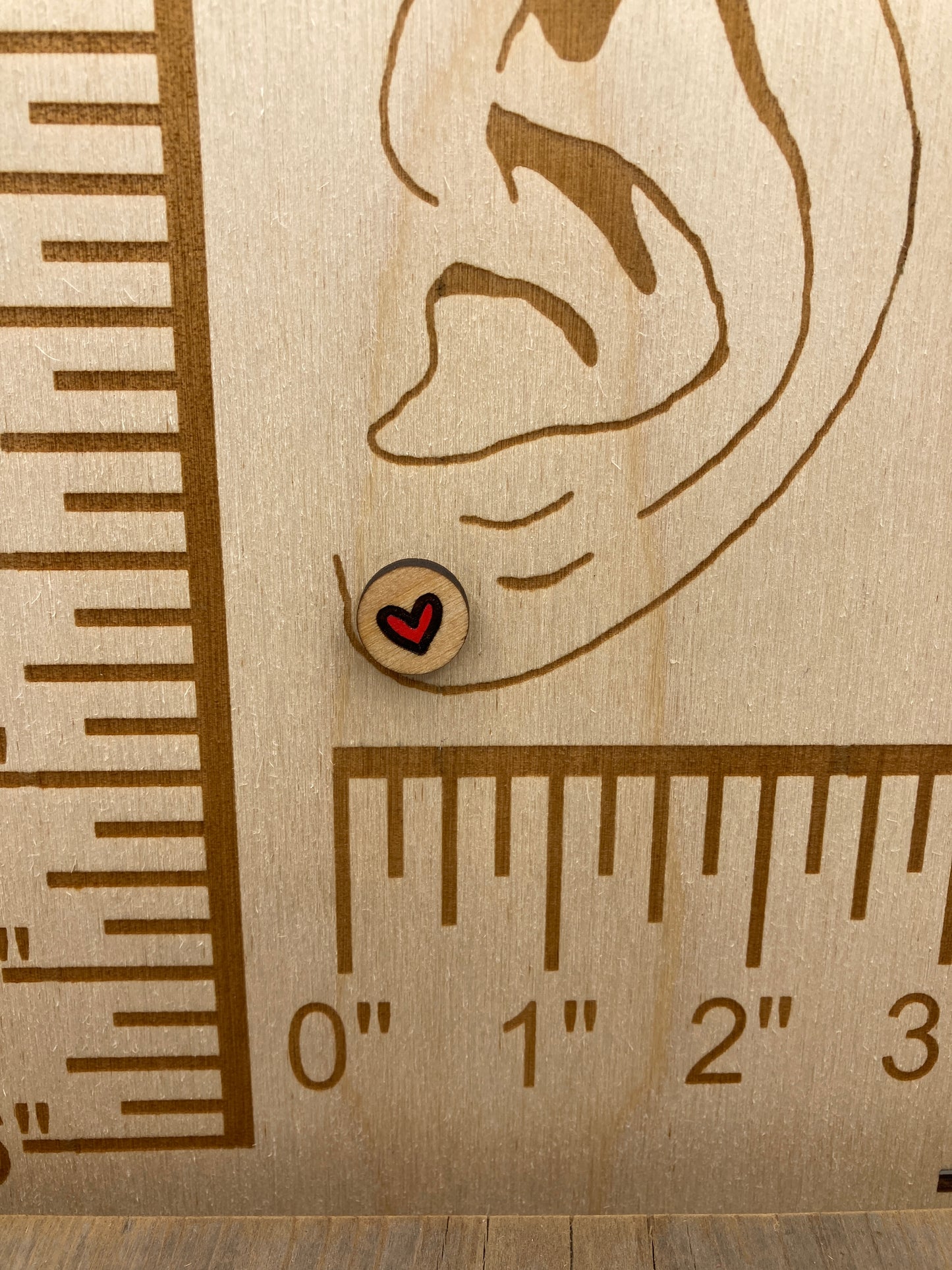 Hand Drawn Heart Stud