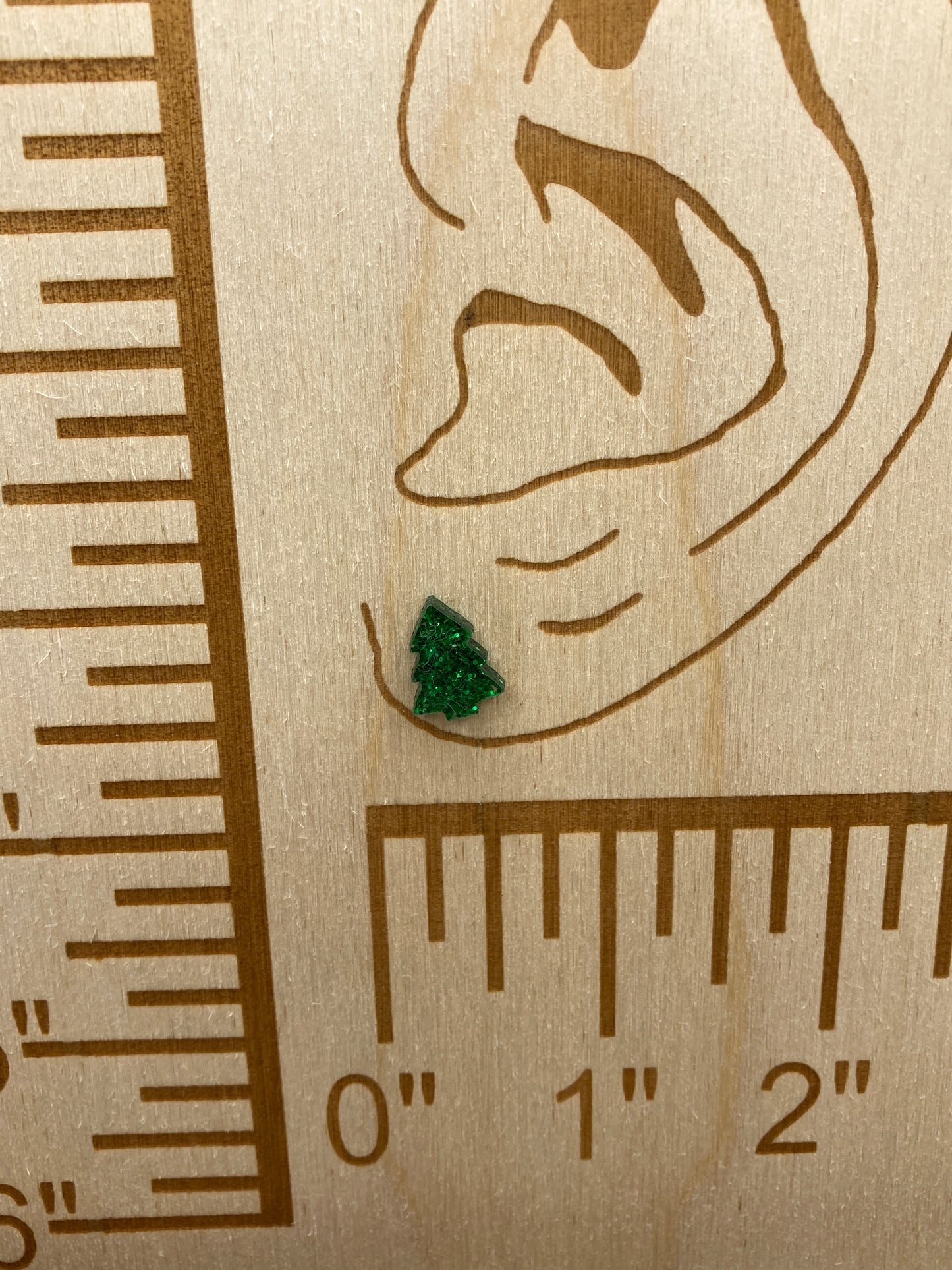 Glitter Christmas Tree Stud