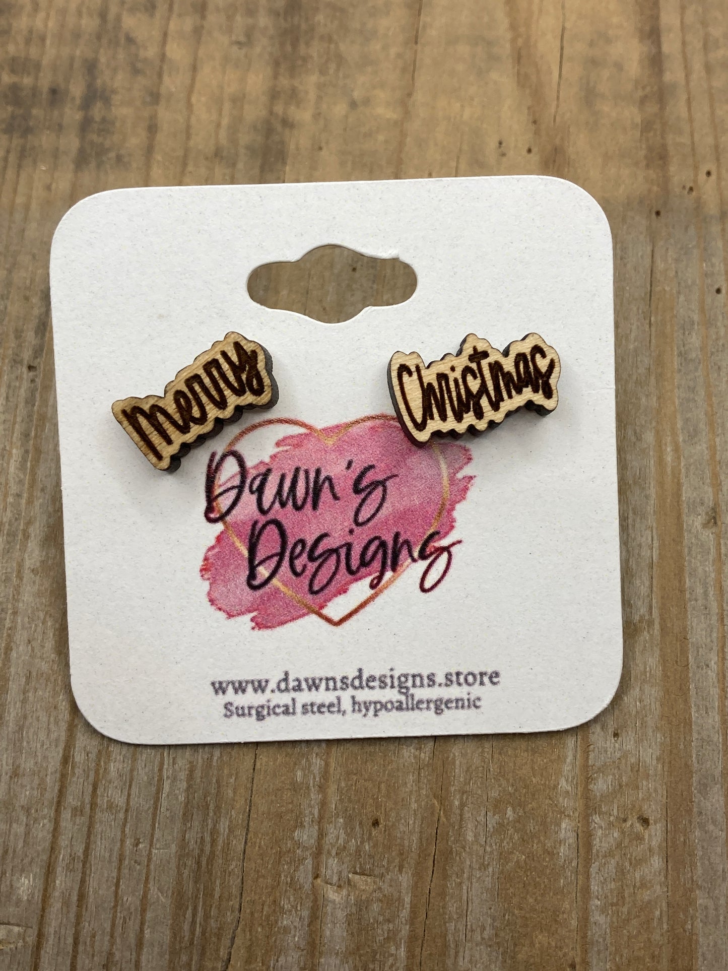 Script Christmas Studs