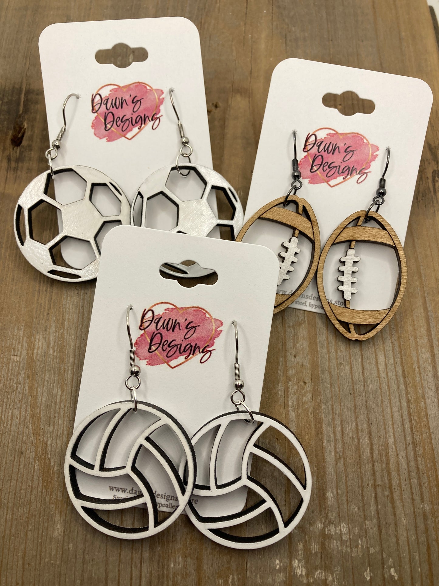 Fall Sports Cutout Dangles