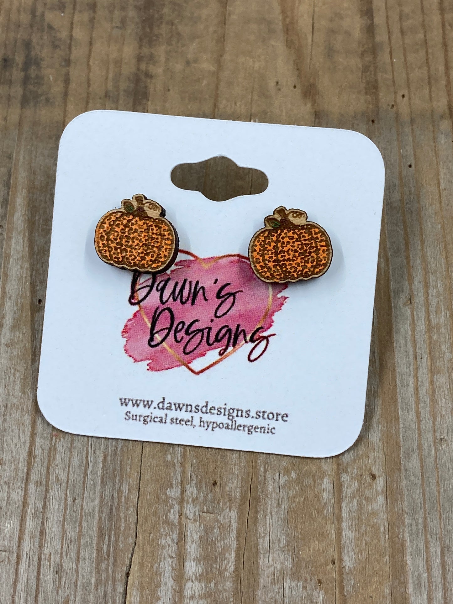 Patterned Pumpkin Stud