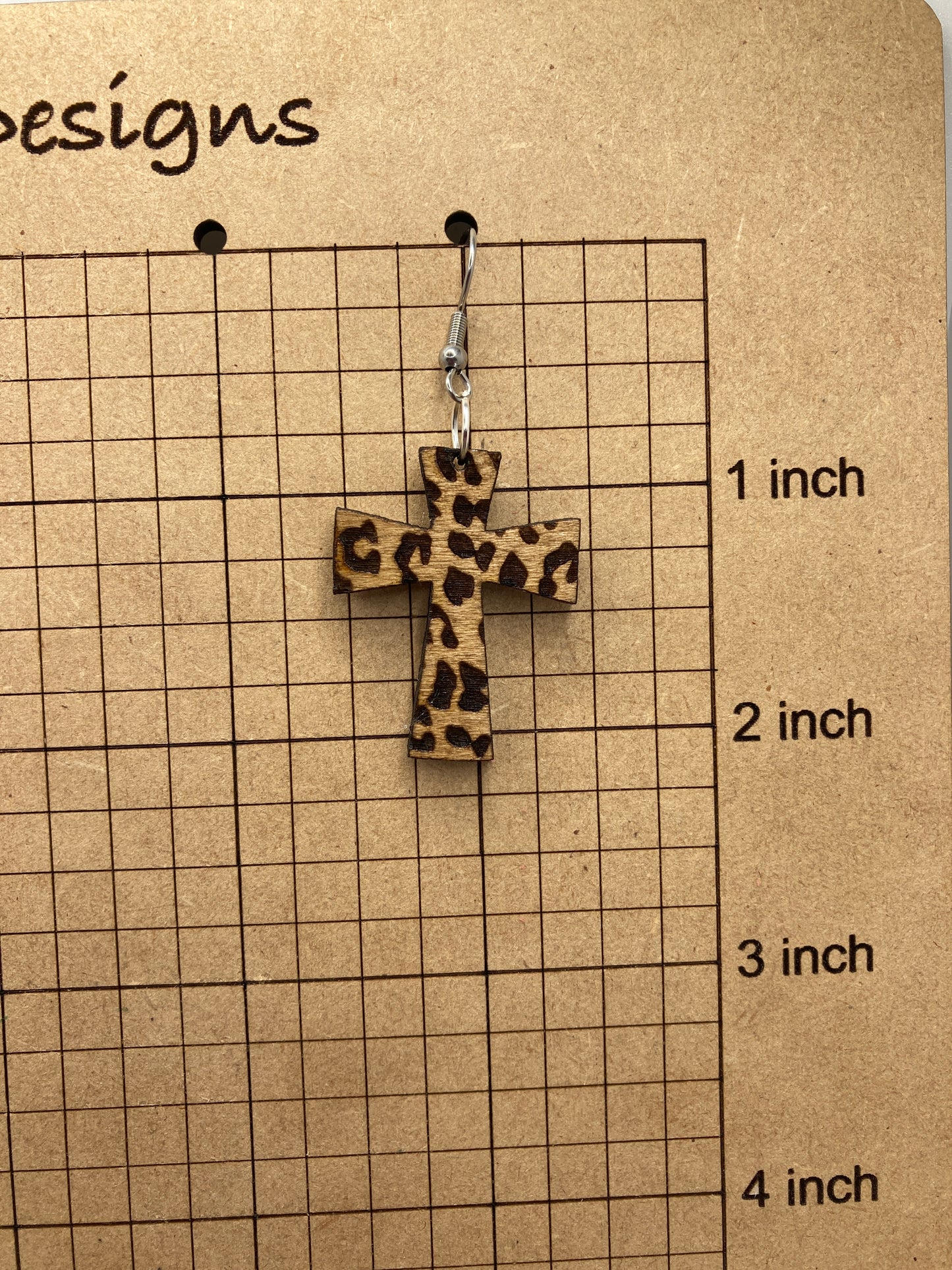 Leopard Cross Dangle