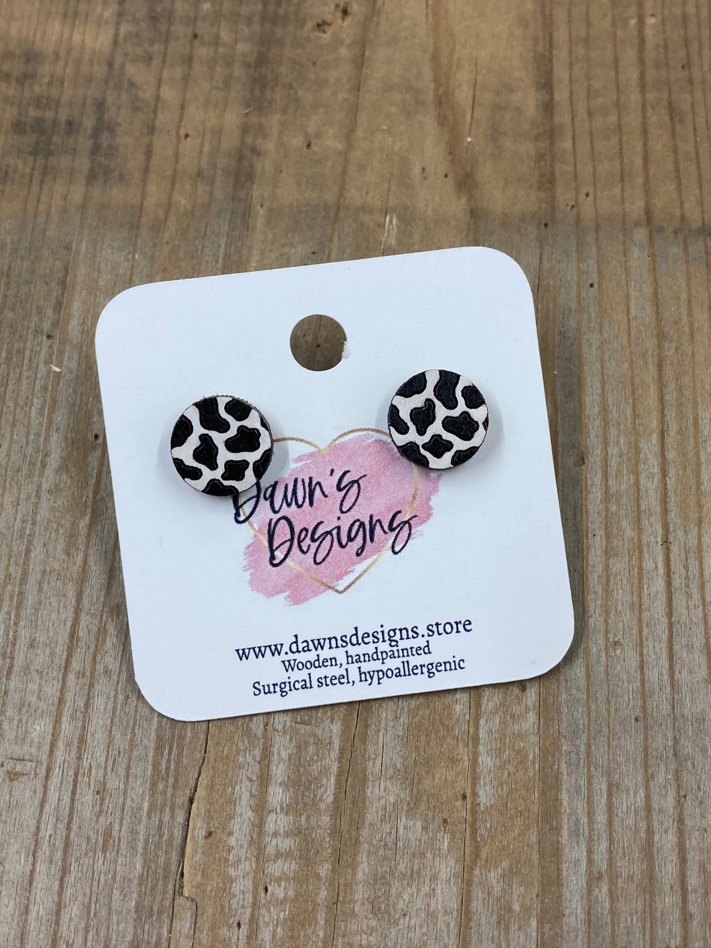 Cowhide Circle Stud