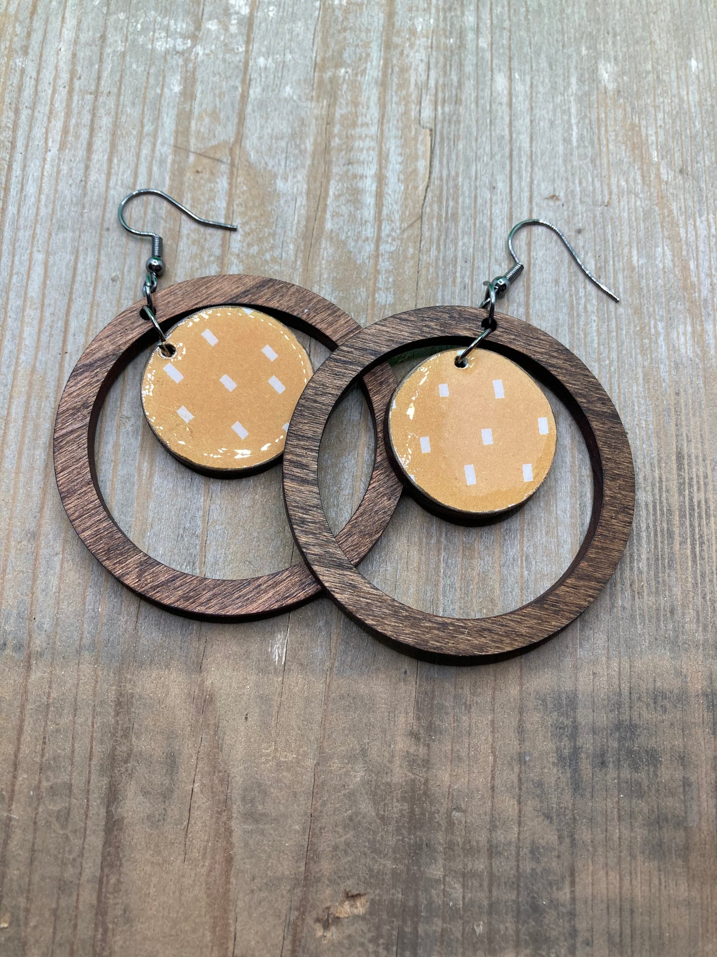 Wood Hoops with Decorative Center - Fall