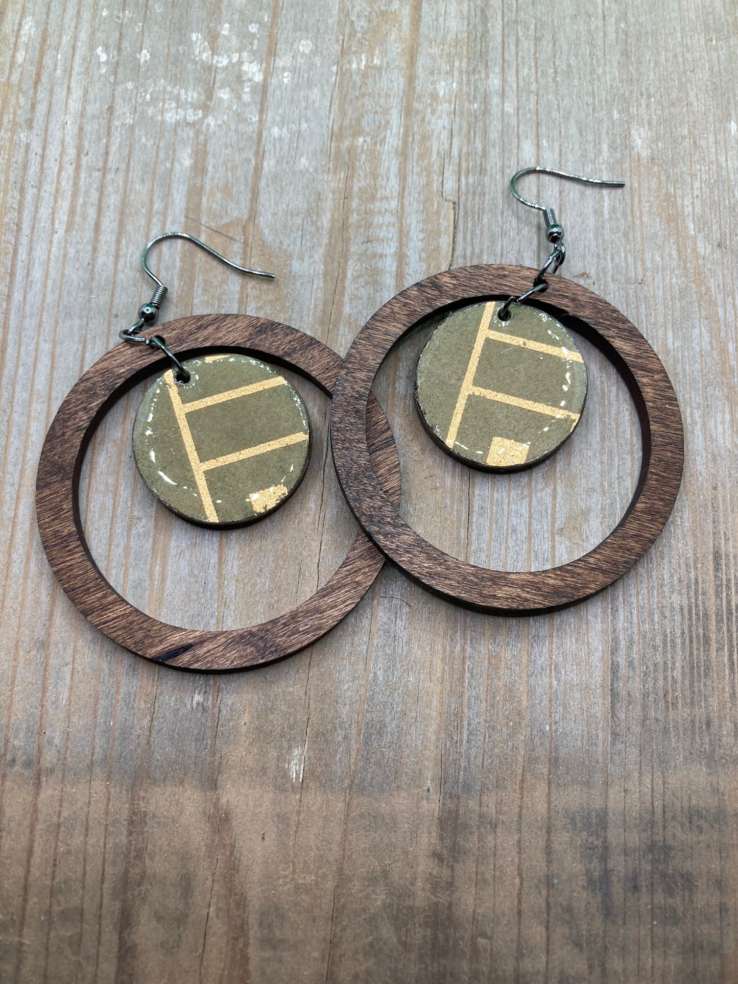 Wood Hoops with Decorative Center - Fall