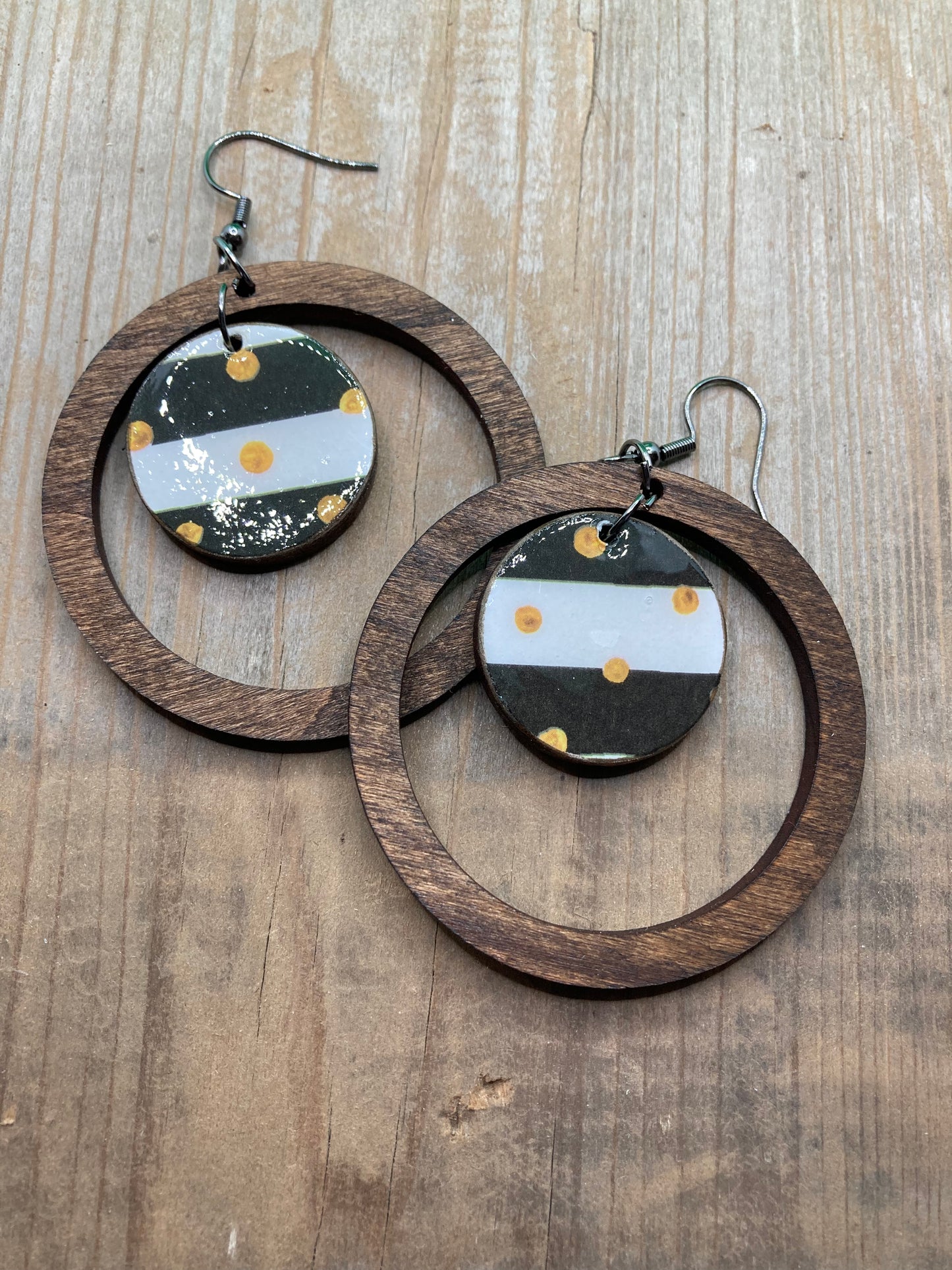 Wood Hoops with Decorative Center - Fall