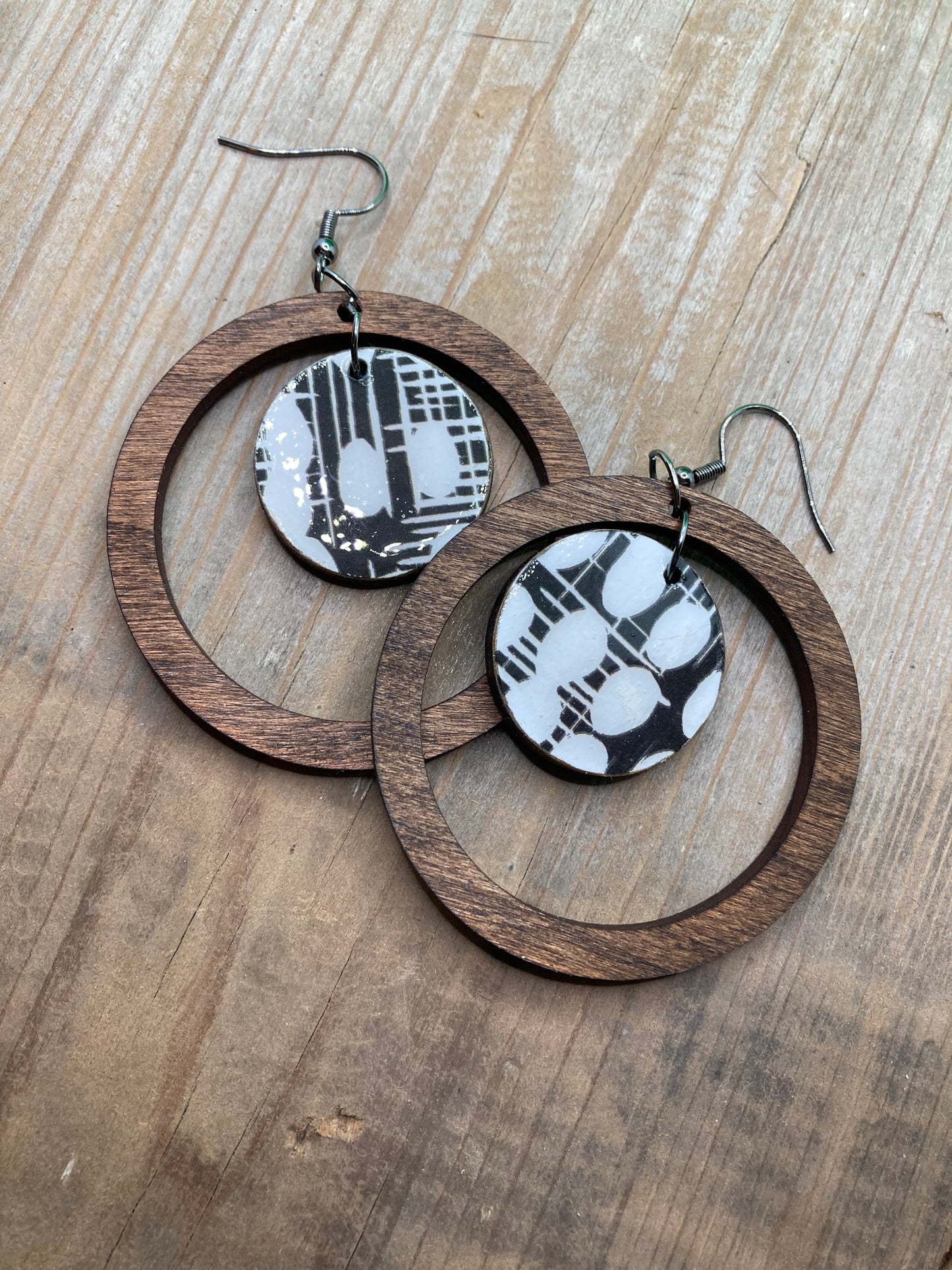 Wood Hoops with Decorative Center - Fall