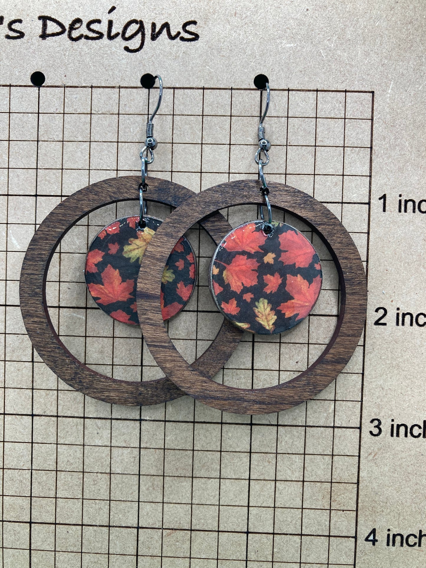 Wood Hoops with Decorative Center - Fall