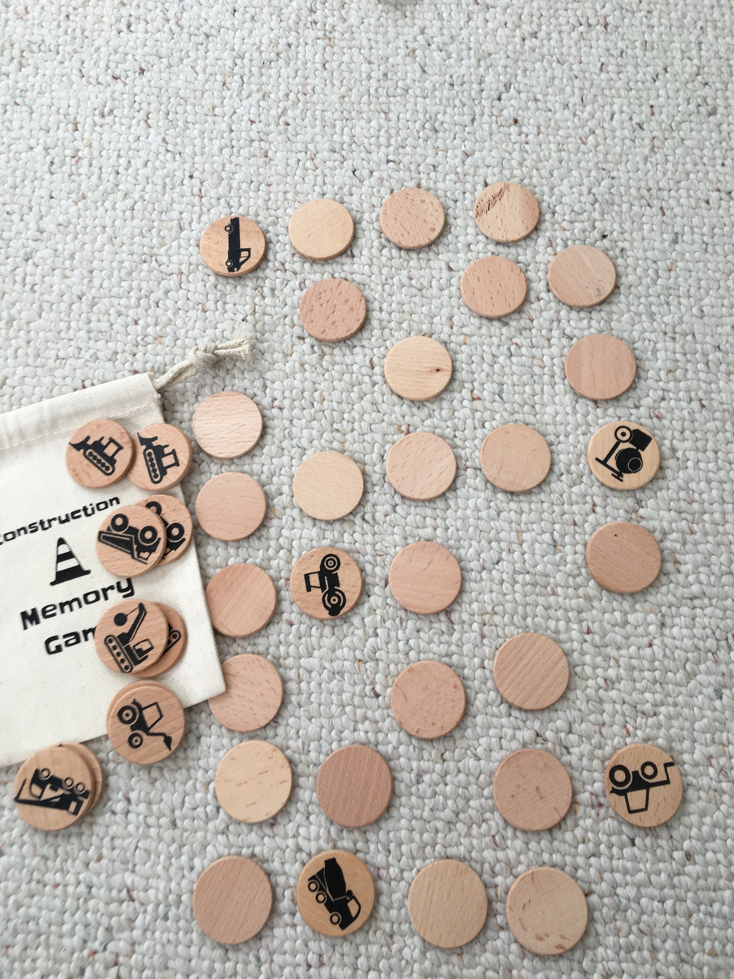 Construction Memory Game with Storage Bag
