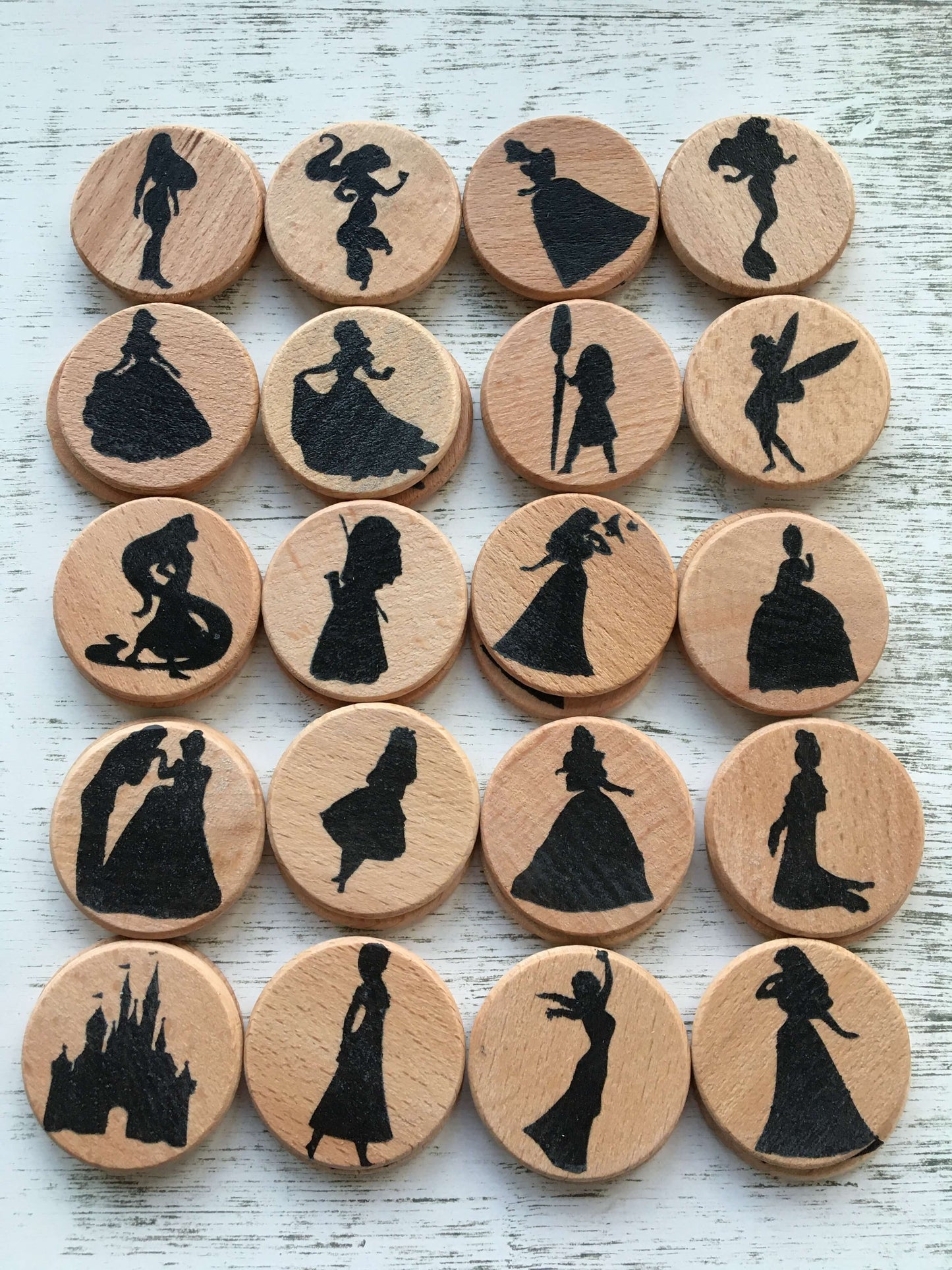 Princess memory game matching Montessori for kids and adults fan game disc sets Jasmine Cinderella Pocahontas Ariel mermaid Belle Aurora Moana Tinkerbell Fairy Rapunzel Meredith Tiana prince charming Alice Anna elsa castle mulan